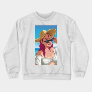 sun tanned skin girl Crewneck Sweatshirt